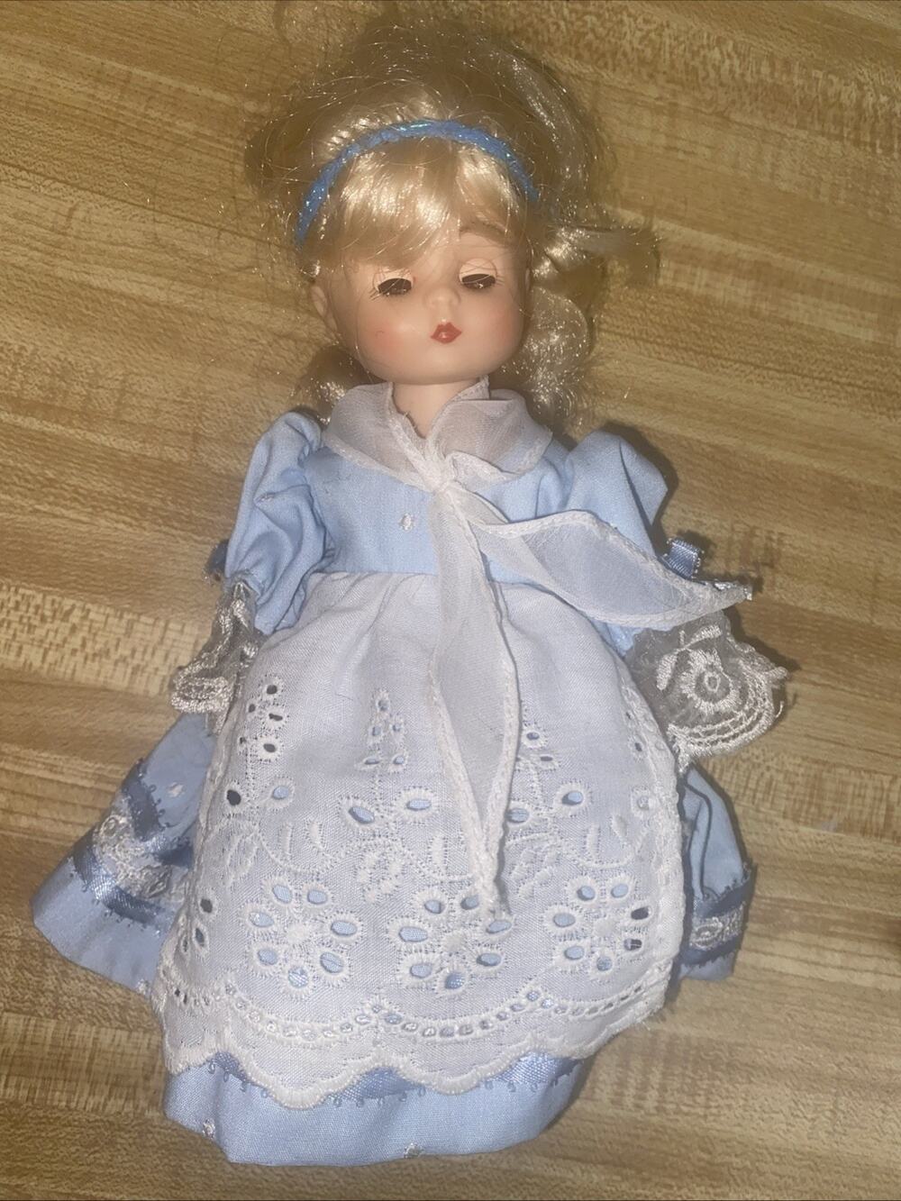 Vintage 1989s Effanbee Doll Alice In Wonderland 8.5” Hard Plastic